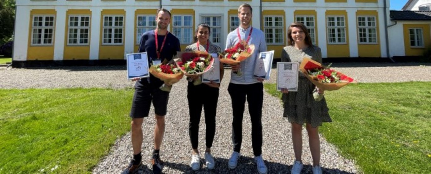 Award winners: Christian Stæhr, Zarmiga Karunanithi, Daniel Fyenbo & Jennifer van der Horst